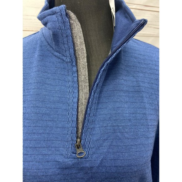 Chaps Newport Navy Blue Men’s Size Medium Pullover Zippered Shirt - Picture 5 of 9